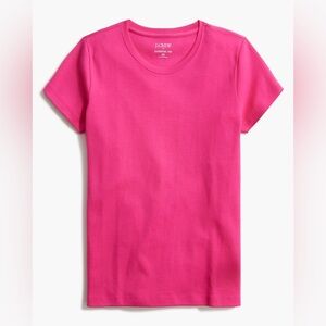 J. Crew Short Sleeve Crewneck Tee in Hot Pink/Sweet Fuchsia
